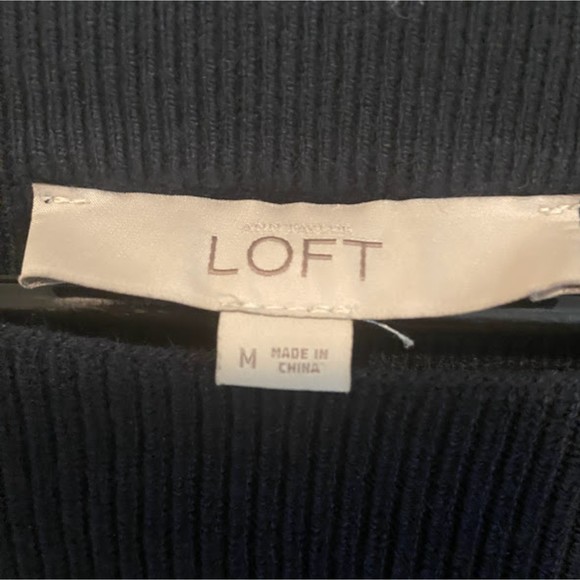 LOFT Striped Color Block Boatneck Sweater Medium - Picture 6 of 8